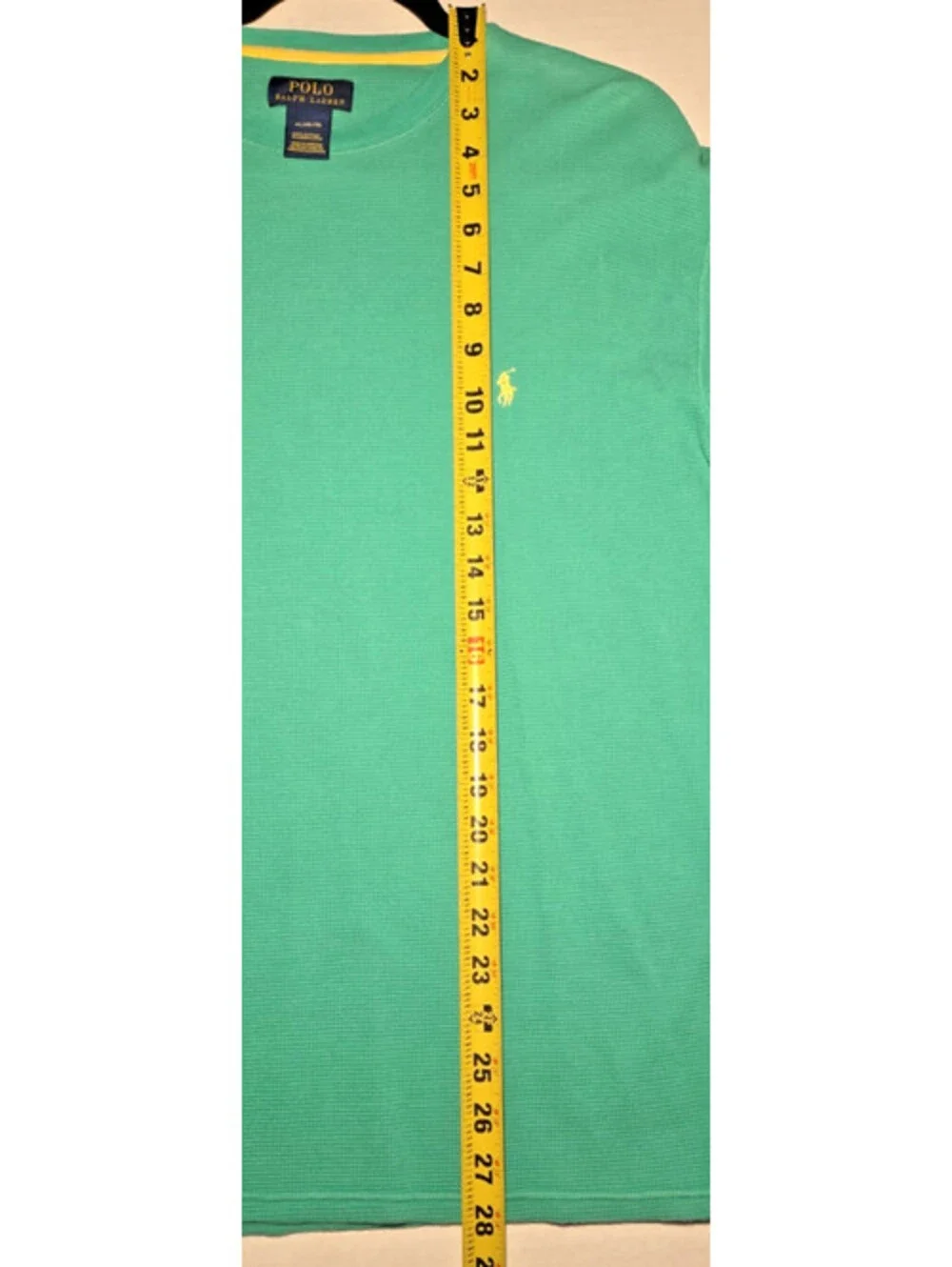 Polo Ralph Lauren Thermal Shirt Mens XL Green Waffle Knit Long Sleeve Pony Logo